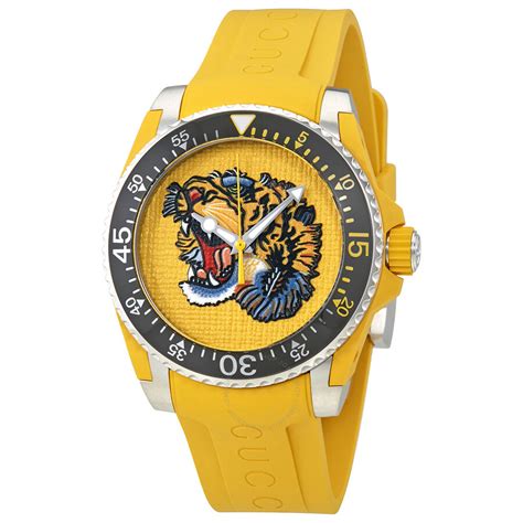 gucci yellow tiger watch|G.